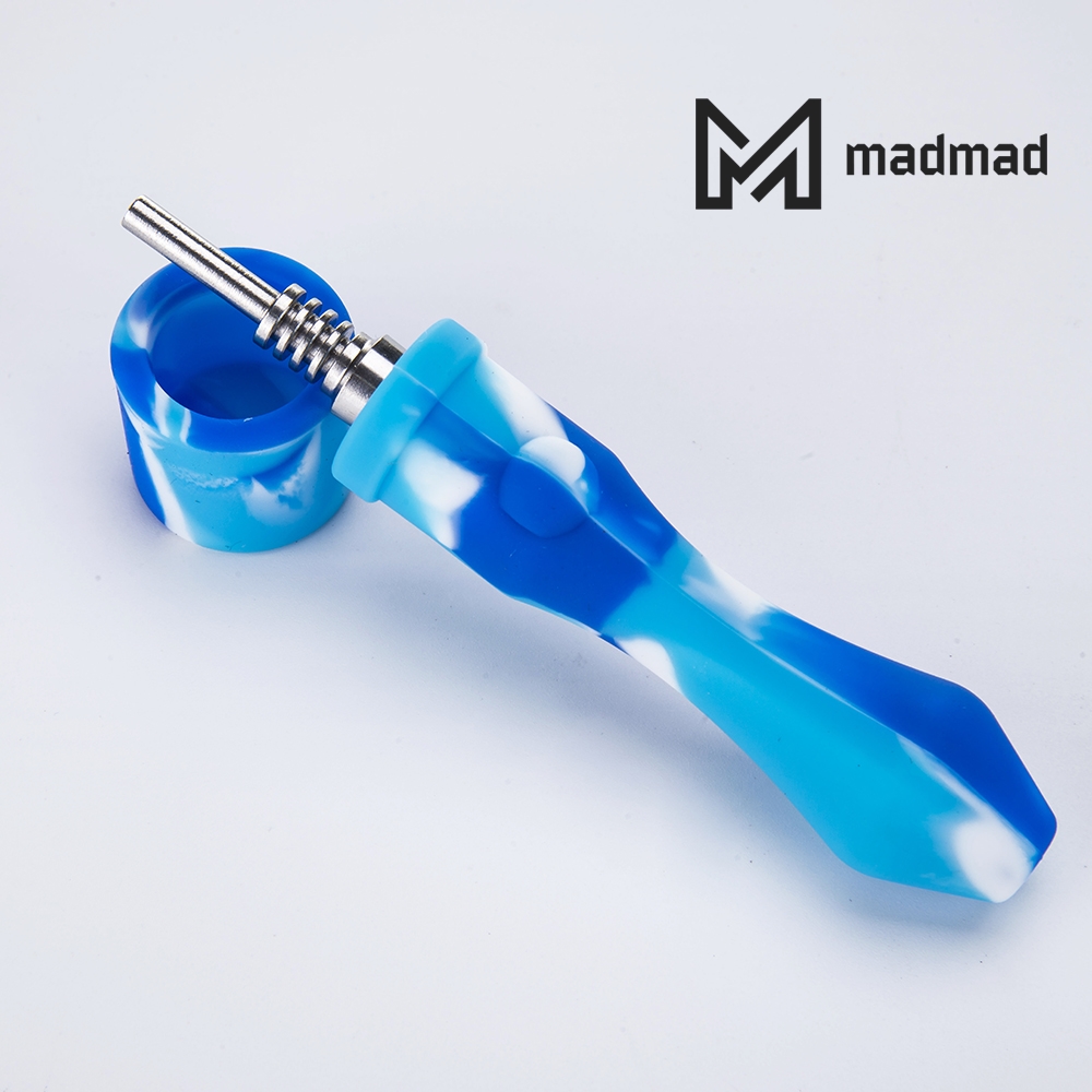 

Single use silicone nectar collector set with 10mm stainless steel tip silicone pipe oil burner NC kit dab straw