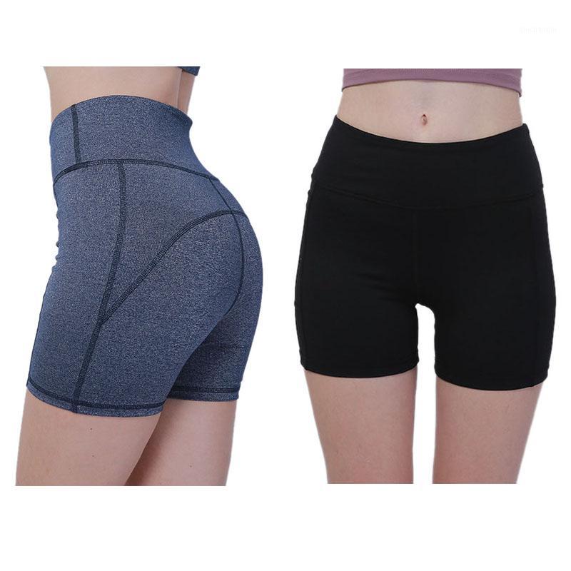

High Waist Workout Yoga Shorts for Women Running Biker Shorts with Pockets1, Black