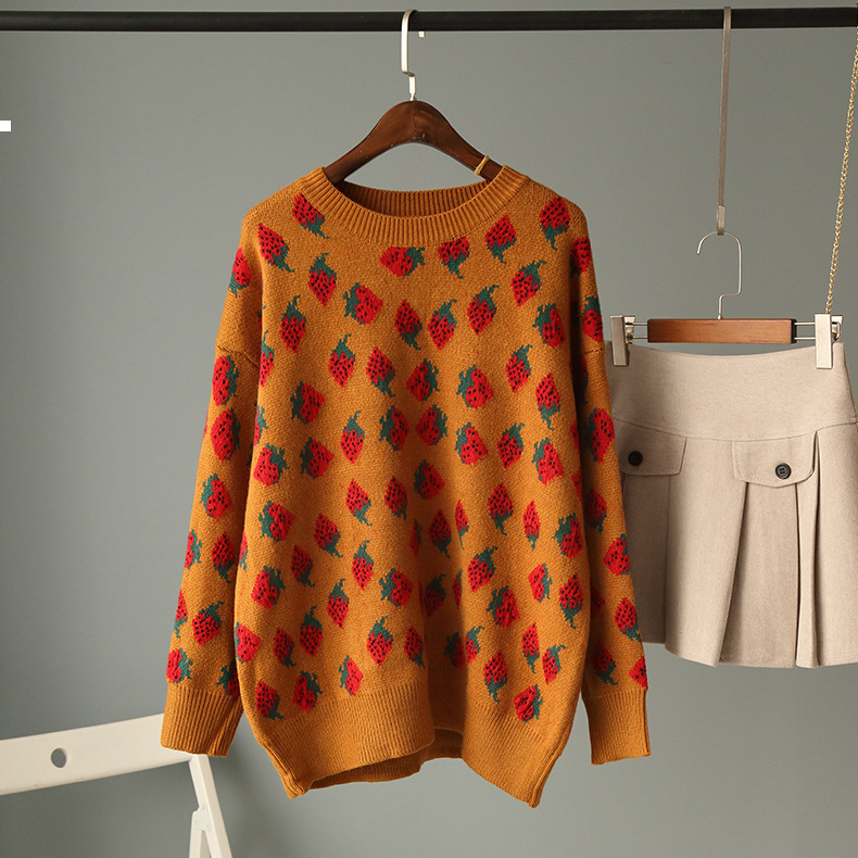 

Pink 2021 New Strawberry Sweater Luxury Designer Woman Clothes B4q1 UJIK