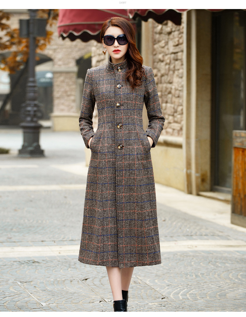 

Women's Wool Long Coats Plus Size Elegant Woman's Coat Ladies Shelters Kj177 Zsdr, Brown