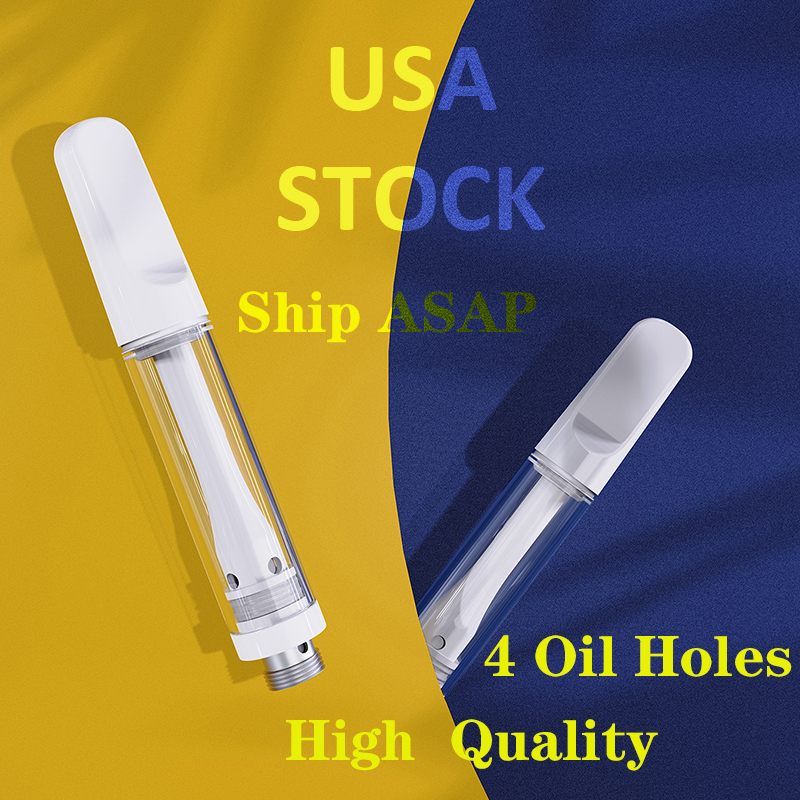 

Vape Cartridges Full Ceramic Vapes Pens Disposable E cigarettes Atomizer 510 Thread Oil Vaporizer 4 Oil Holes Cart 1ml Lead Free Starter Kit Custom LOGO Welcome