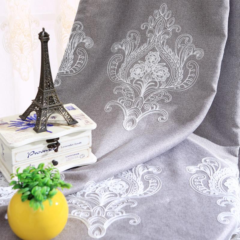 

European Blackout Curtains for Bedroom Embroidered COTTON LINEN Kitchen Curtains for Living Room Luxury Window Blinds Cortina, Photo color