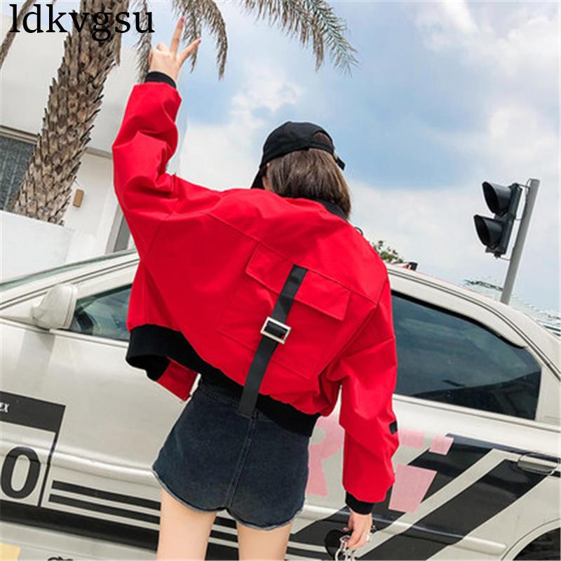 

2020 New Autumn Winter Jackets Harajuku Style Baseball Uniform Short Thick Coat Women Outwear V300, Black