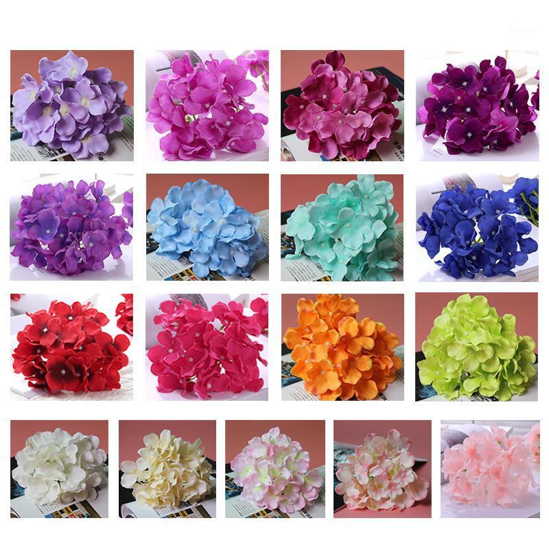 

New 1Pcs Diameter 15cm Decorative Artificial Hydrangea Flower No Leaf Fake Silk Hydrangea Floral Home Garden Wedding Decoration1, Beige