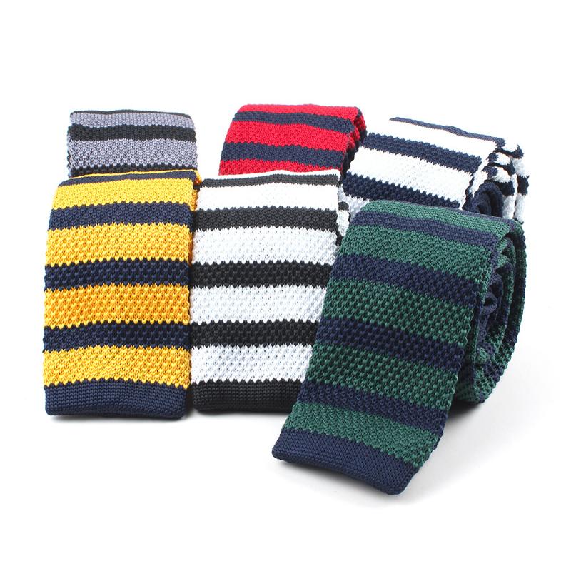 

2020 New 6cm Men's Knitted Tie Leisure Striped Neckties For Man Woven Tie for Wedding Skinny Cravate Knitting Ties