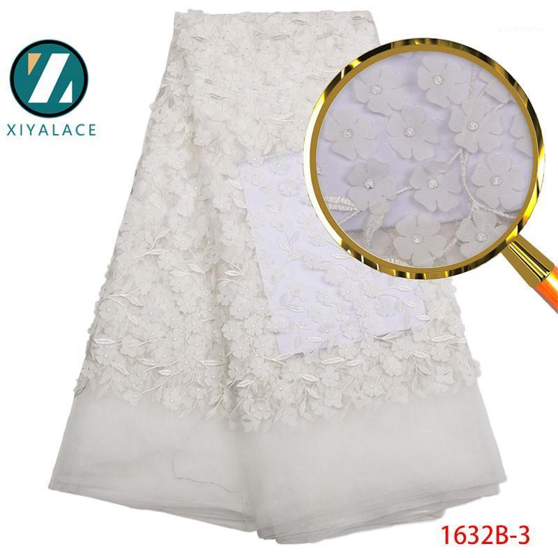 

White Net Lace Fabric High Quality Afrian Bridal Fabric 3d Lace 2020 High Quality For Nigeian African PGC1632B1