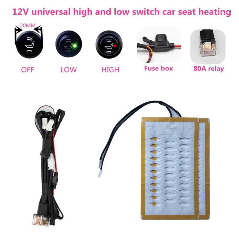 

12V Universal Alloy wire High/Low Car Heated Seat Pads With Round Switch for Winter C451