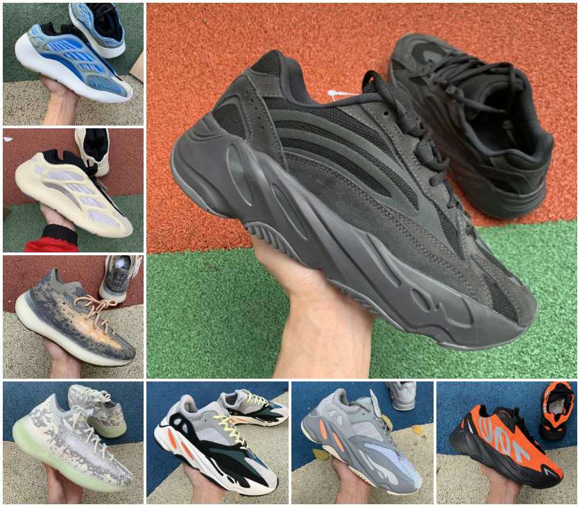 

High Quality New 700 MNVN Triple Black Mens Running Shoes Vanta V3 Foam Runnerl Inertia Kanye West V2 Alien 380 Mist Static Reflective Shoe, A-s039
