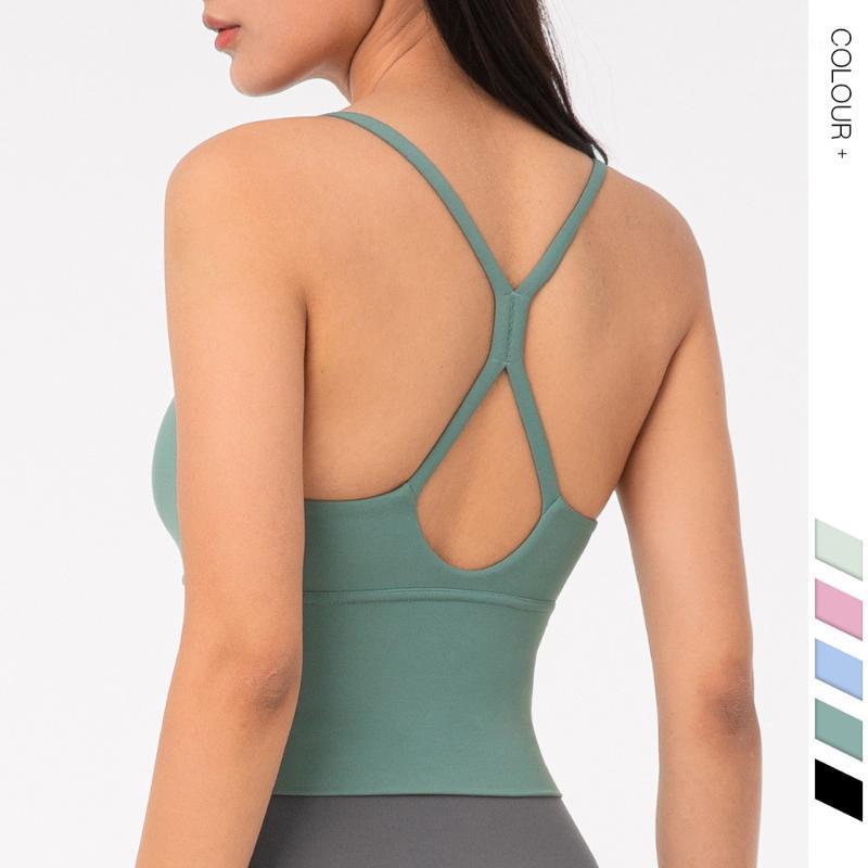 

Yoga Tank Crop Tops Sports Bra Vest T-Shirt Women Tummy Control Gym Active Running Athletic Push Up Walking Wear Tube Workout1, Black