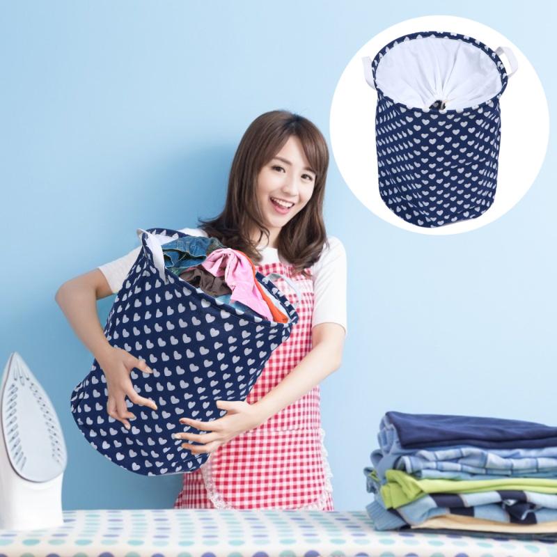 

1pc Durable Foldable Helpful Practical Clothing Bucket Sundries Organizer Laundry Organizer for Bathroom, Blue