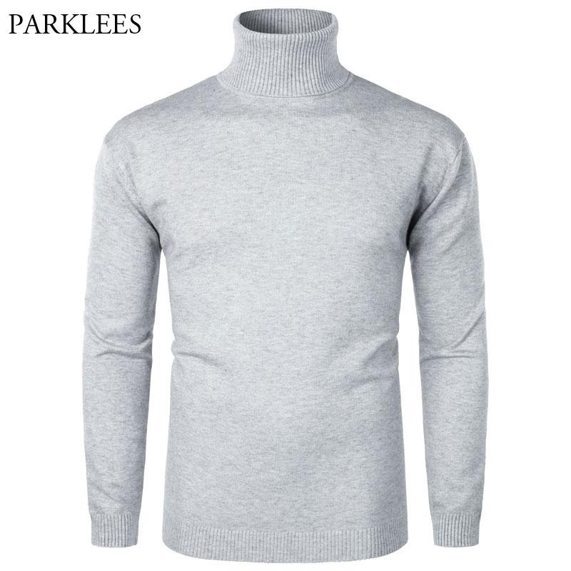 Turtleneck Men Knitted Sweater Christmas Male Sweaters Winter Pullover Mens Solid Jumper Knitwear Pull Homme Luxe Xmas Knitwear