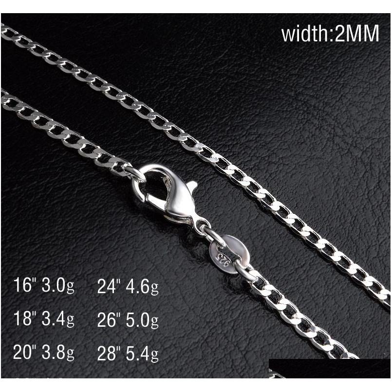 

Wholesale 2Mm 925 Sterling Silver Side Chains Necklace 16 18 20 22 24 26 28 30 Inches Fashion Jewelry In Bulk Whik2