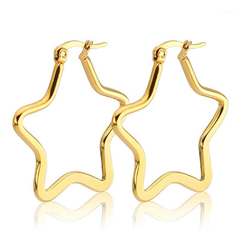 

Hoop & Huggie Fashion Women Star Earrings 4 Colors Stainless Steel Earrings1