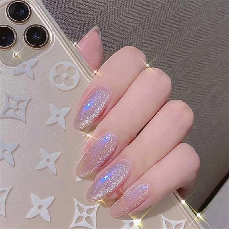 

24pcs/Box Cat Eye Fake Nails Phototherapy Patch Wearable False Nail Short Full Cover False Nail Wedding For Winter Autumn
