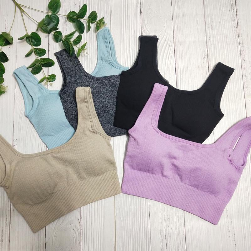 

Seamless Sports Bra Women High Impact Fitness Running Underwear High Support Tank Tops Training Workout Gym Push Up Crop Top XN1, Black bra top
