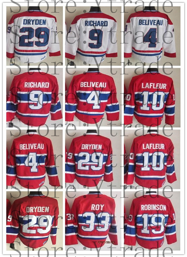 

Vintage Classic Ice Hockey Jersey 10 Guy Lafleur 4 Jean Beliveau 9 Maurice Richard 29 Ken Dryden 33 Patrick Roy 5 Geoffrion CCM Retro Jerseys, As
