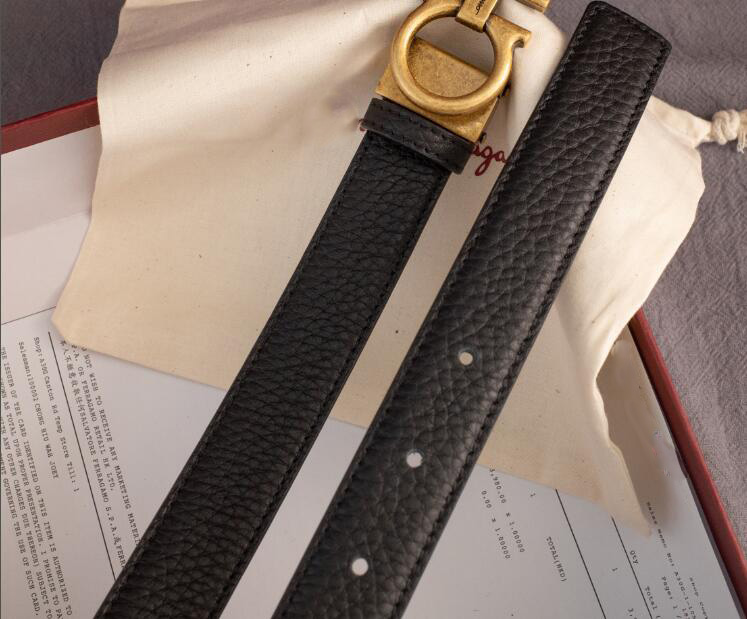 

Fashion Big buckle genuine leather belt with box designer belts women high quality new Italy 2.8cm female belts8712780, Black