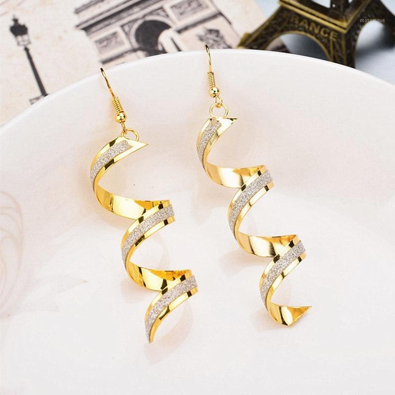 

Punk Geometric Earrings Long Frosted Twist Spiral Earring Retro Dangle Alloy Earrings Women Girl Charm Fashion Jewelry Gift1