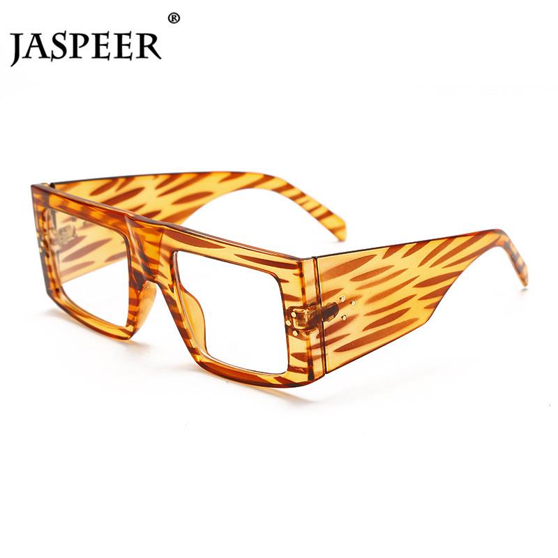 

JASPEER Steampunk Square Eyeglasses Frames Women Punk Clear Lens Glasses Men Fashion Eyewear Optical Frames