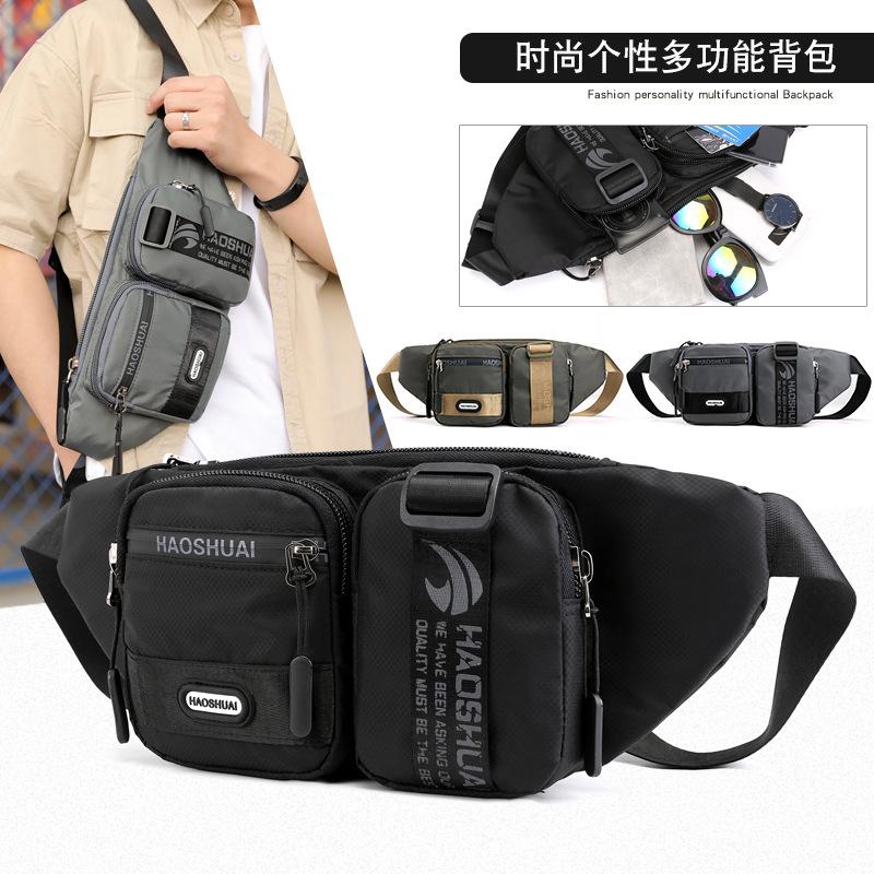 

Fanny Pack New Outdoor Men's Waist Bags Trendy Crossbody Chest Bag Running Sports Bolsa De Cintura Masculina Marsupio Uomo 2020, Black