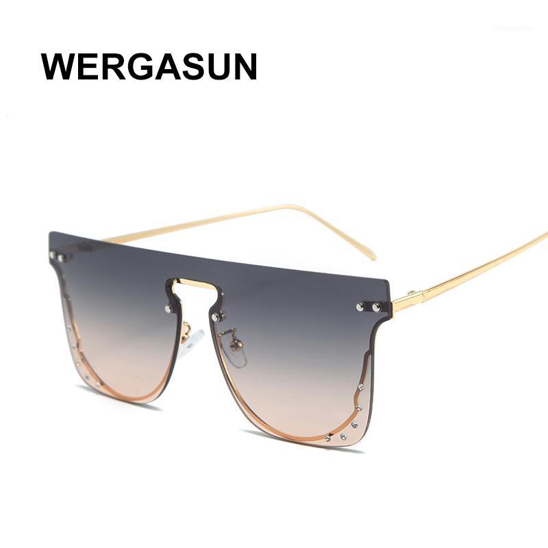 

WERGASUN Designer Female Rimless Sunglasses Women Sun Glasses Gradient Shades Little Ladies UV4001