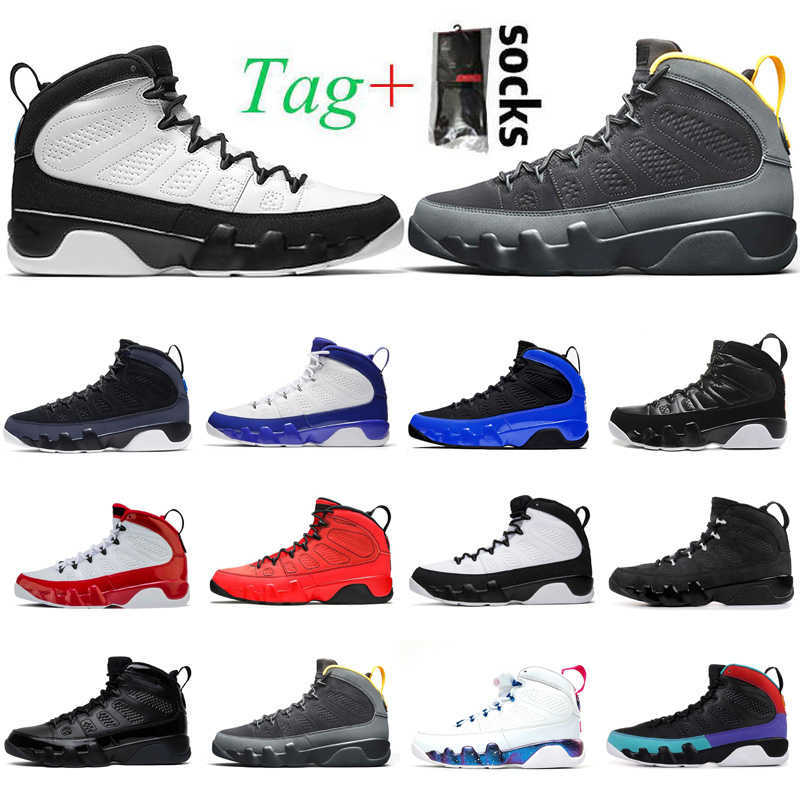 

9 9s Men Basketball Shoes Racer Blue Black white UNC Change The World mens trainers sports sneakers with tag sock, Motorboat jones
