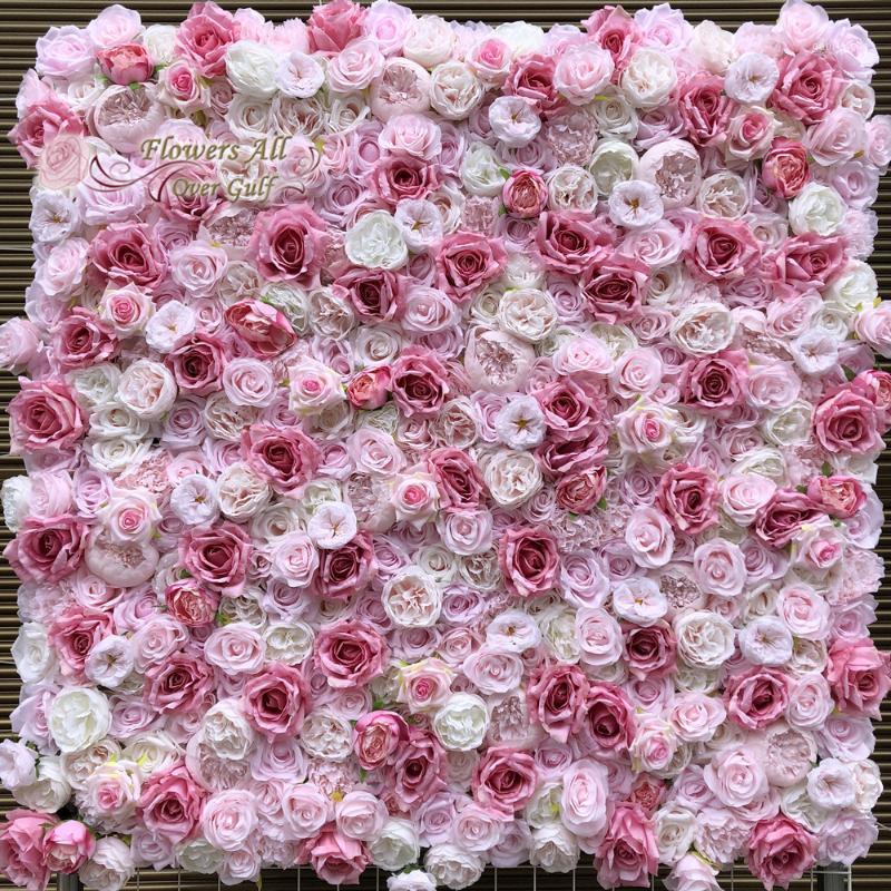 

3D Artificial FlowerWall Panel Wedding Very light Peony Dark Rose Flower Wall Wedding backdrop Runners Home Decor GY6681, Gy668 runner