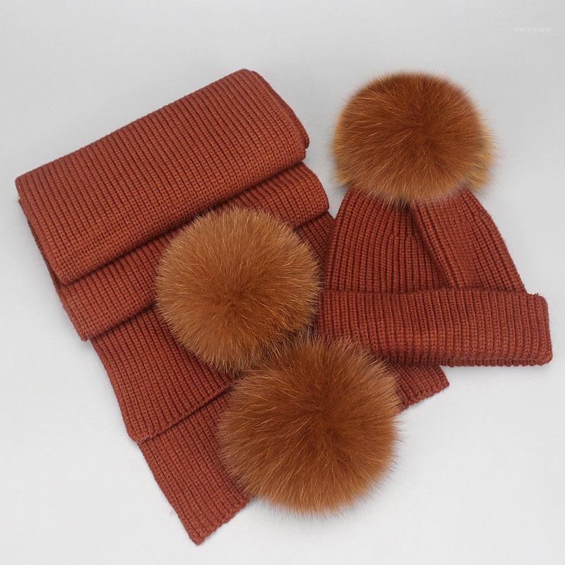 

Fur Ball Warm Hat Scarf Set High-quality Knitted Wool Hat Autumn and Winter Korean Style Beanie1