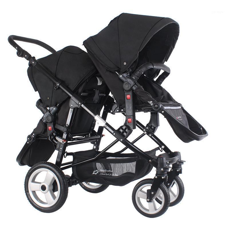 

hot mom Twin stroller high view baby stroller BB double front and rear carriage can sit and lie down light folding baby1