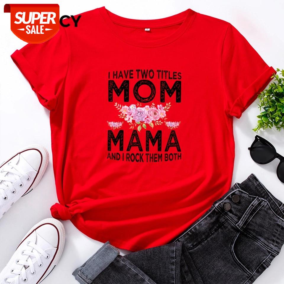 

JFUNCY Casual Cotton T-shirt Women T Shirt Mom Letter Printed Oversized Woman Harajuku Graphic Tees Tops #0G6s, White
