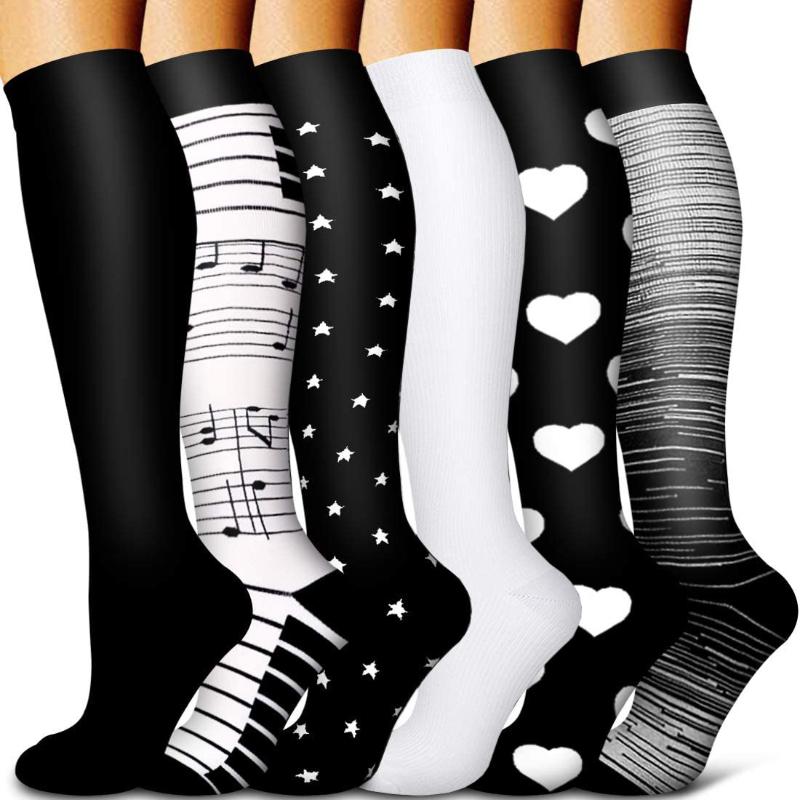 

Sports Socks Men Compression Women Varicose Veins Long Tube Outdoor Knee High Pressure Stockings, Black