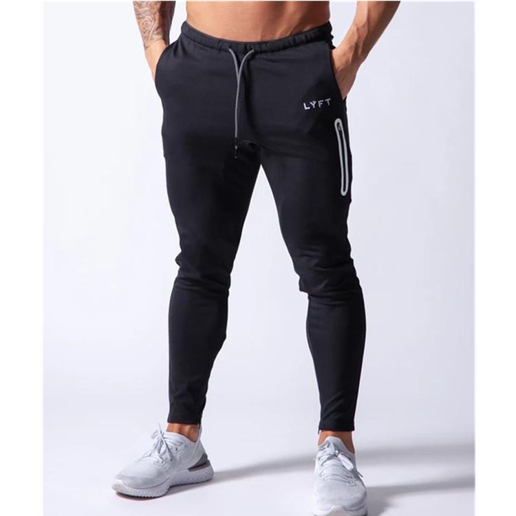 

New Hot Men Sweatpants Sports Pants Men Gym Jogging Pants Joggers Cotton Trackpants Slim Fit Bodybuilding Trouser, Black
