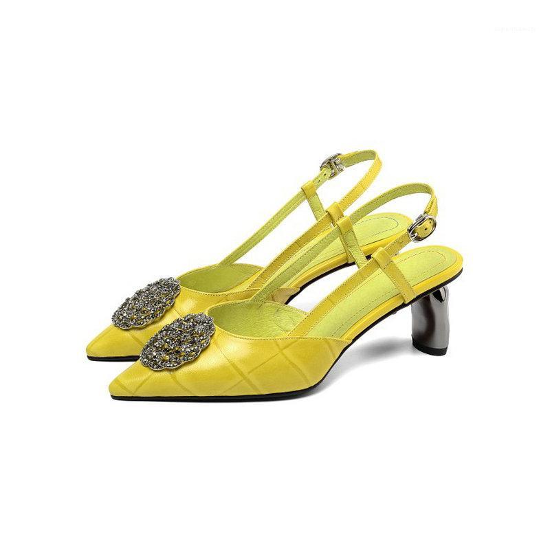 

Fashion Metal ornaments full genuine leather high heels office ladies shoes summer beach sandals women sandals1, Beige