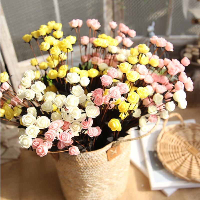 

Great Cheap Artificial flowers 15 Heads Fake Flower Rose Head Simulation Rose Fake Silk Flower DIY Home Wedding Decoration, Orange