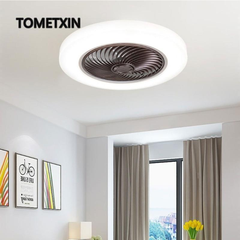 

46 52cm smart led ceiling fan fans with lights remote control bedroom decor ventilator lamp air Invisible WiFi Bluetooth Silent1