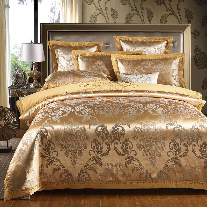 

High-end European embroidery embroidery cotton jacquard four-piece set 1.5 m1.8 m2.0 m quilt cover sheet pillowcase, White