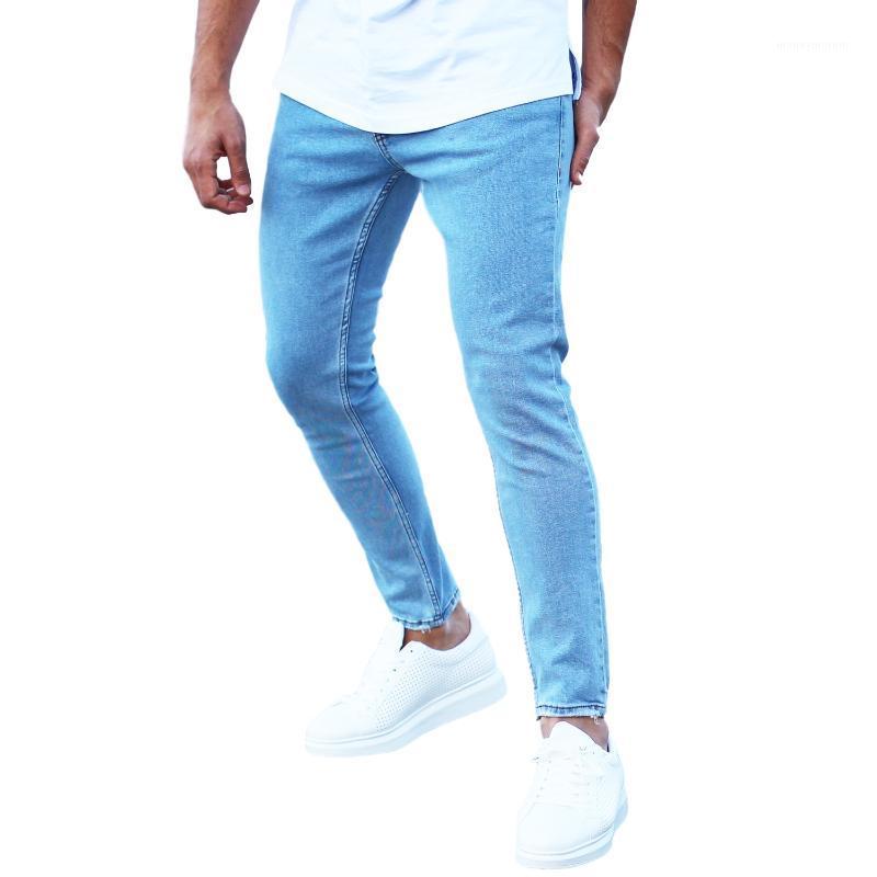 

casual 100% cotton denim men basic slim blue jeans man new style good best price wholesale offer trend 20211