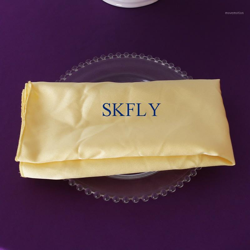

NP002E good quality custom made many colors light yellow wedding 45cm*45cm blush pink thick satin table napkin1