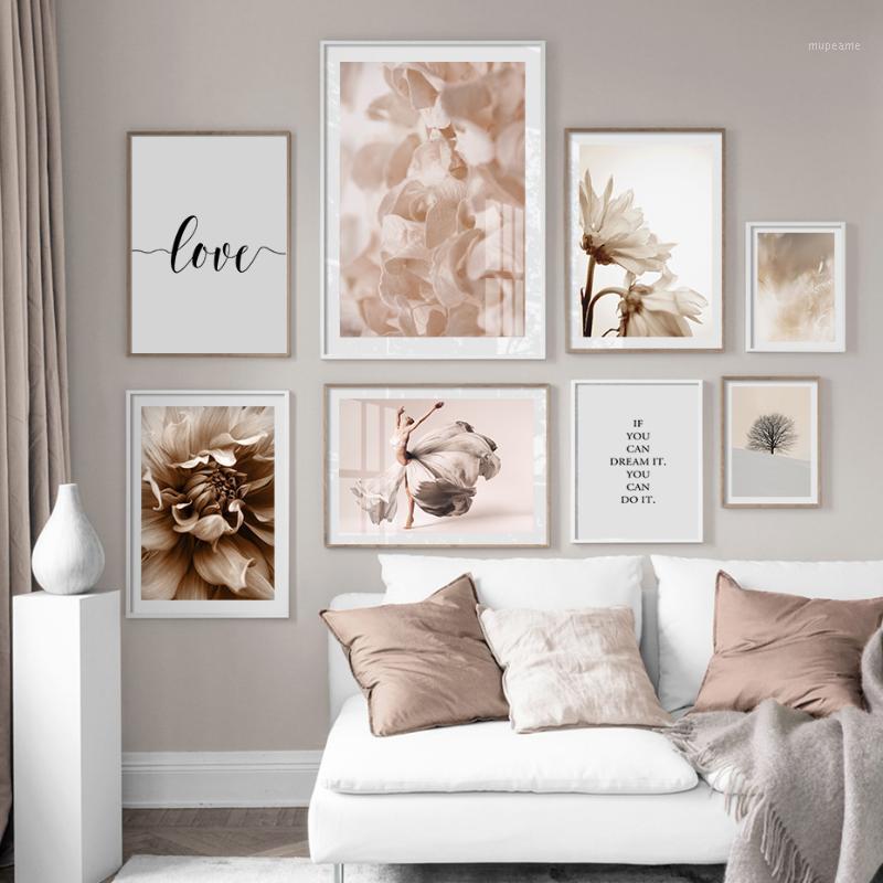 

Modern Pink Flower Petal Dancing Girl Wall Art Canvas Painting Pictures Poster Print Interior Gallery for Living Room Home Decor1