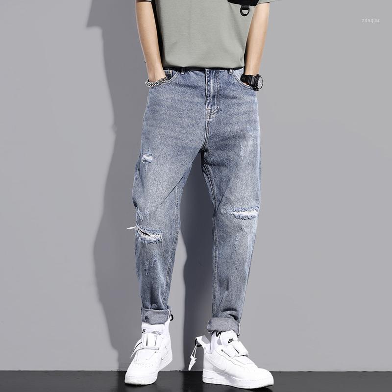 

Japanese Style Fashion Men Jeans Retro Blue High Quality Wide Leg Harem Trousers Streetwear Vintage Designer Straight Long Pants1