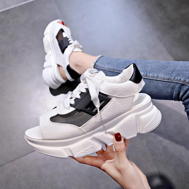 

Fashion Casual Summer Women Sandals Peep Toe Buckle Platform Ladies Thick Soled Beach Sandals Casual Woman Shoes Slippers Slides, Black