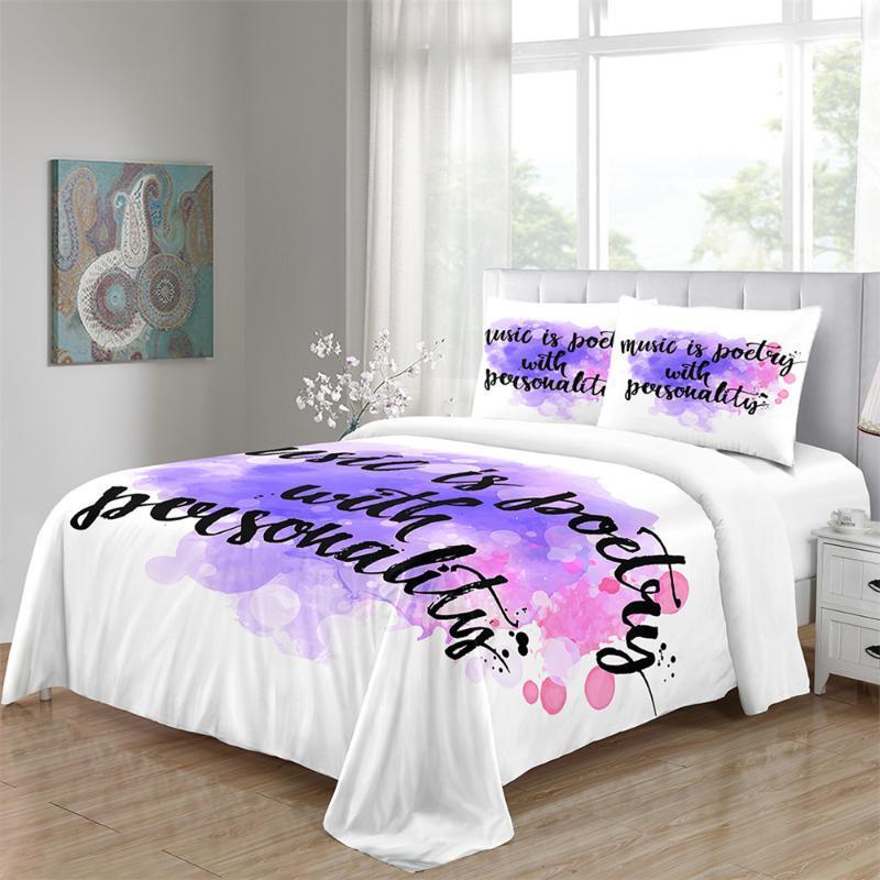

English Letters Printing Bedding Cover Set Black 3d Duvet Cover Adult Child Bedclothes And Pillowcase Bedspread1