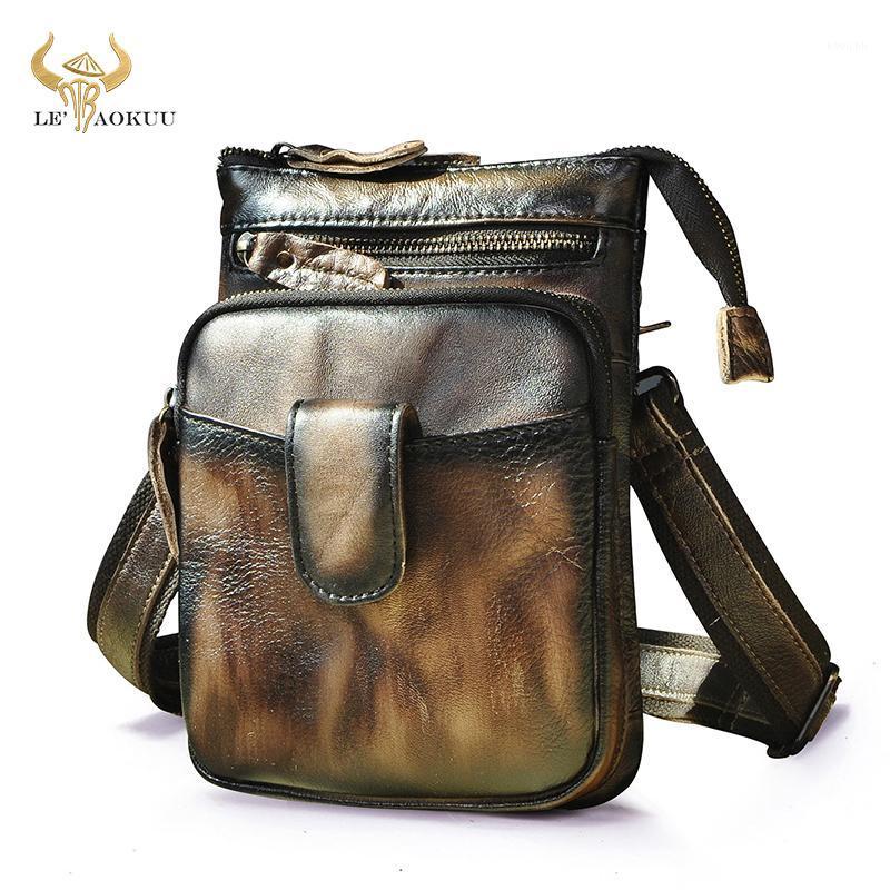 

Soft Real Leather Coffee Cross-body Bag 8" Travel Small Designer Satchel Messenger Belt Bag Fanny Waist Pack Cigarette Case 65531, Blue