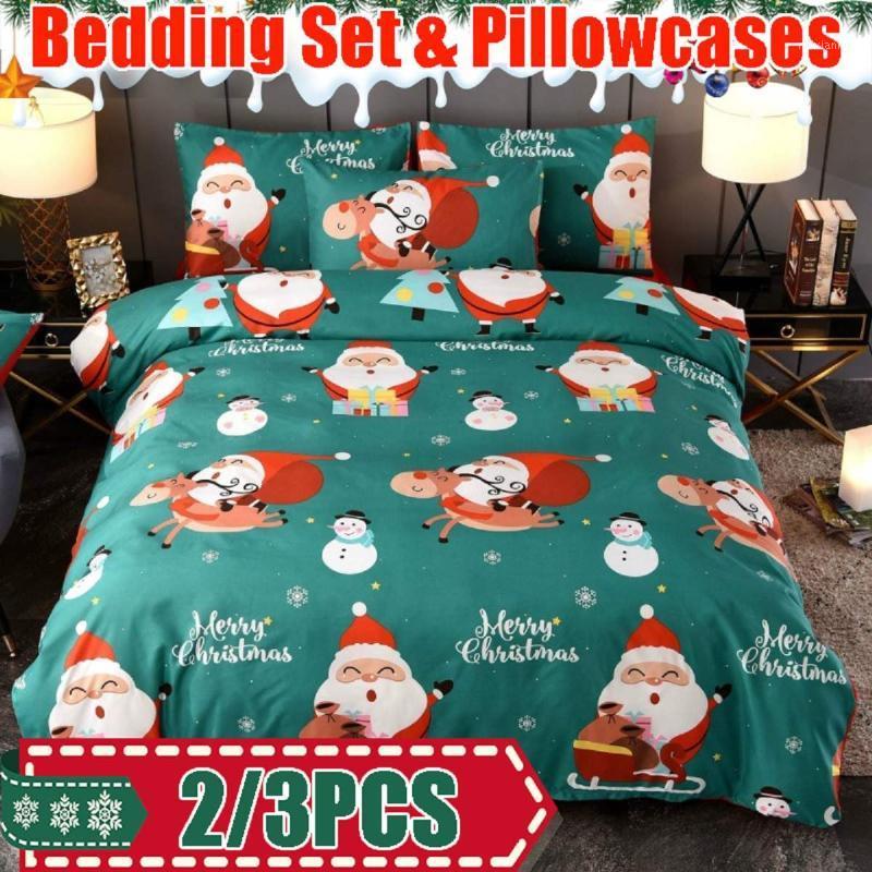 

2/3/4 Pcs/Set 3D Printing Duvet Cover Quilt Cover Pillowcase Set Christmas Style Bedding Set Quilt Pillowcase1, As pic