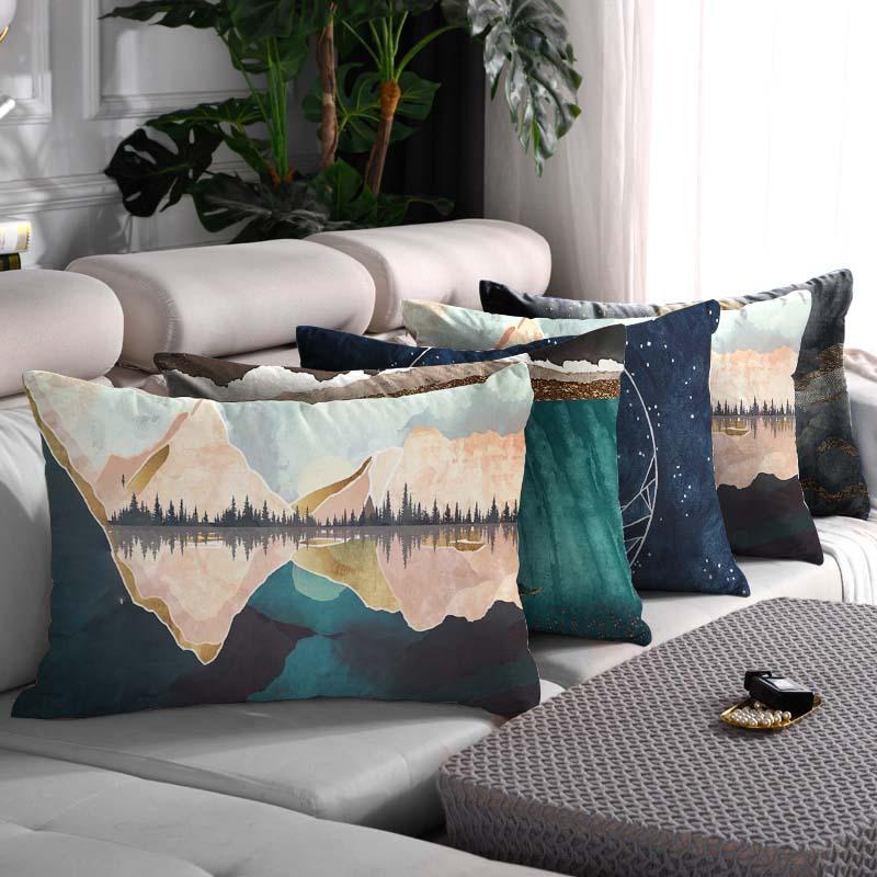 

Fuwatacchi Sketches Rectangle Cushion Covers Beauty Scenery Pillow Cases Home Decorative Waist White Pillows Cover for Sofa Car, Pc13007