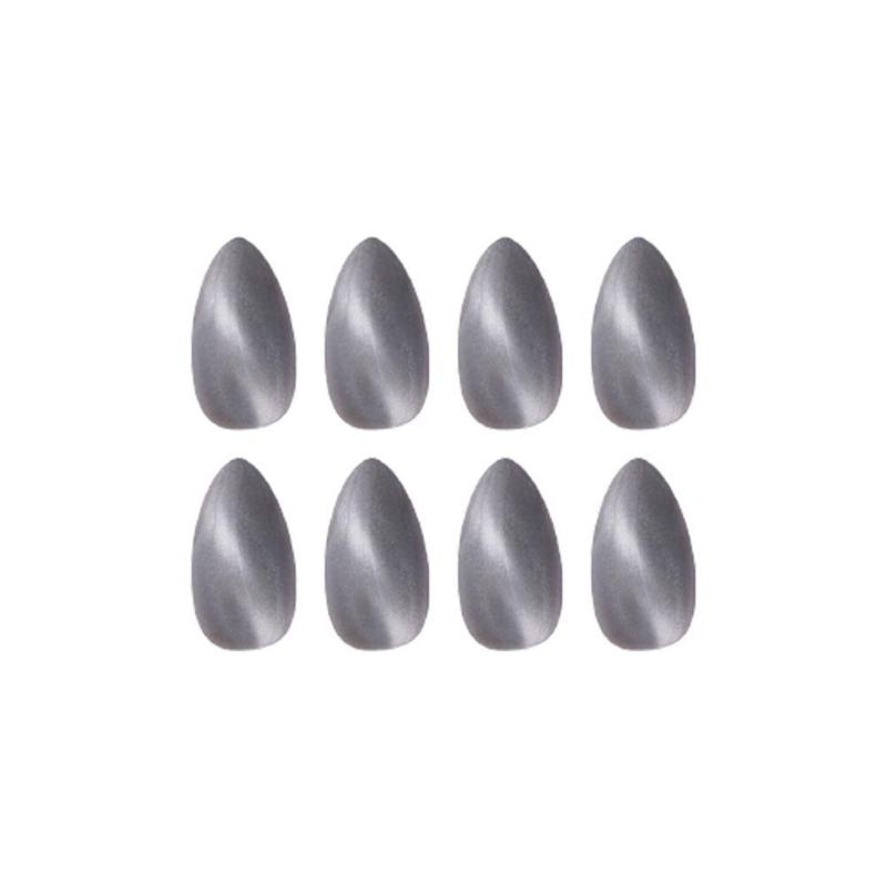 

Frosted Gray Cat's Eye Nail Patch Fake Nails Wearable Waterproof Patch Nail Removable U8M7