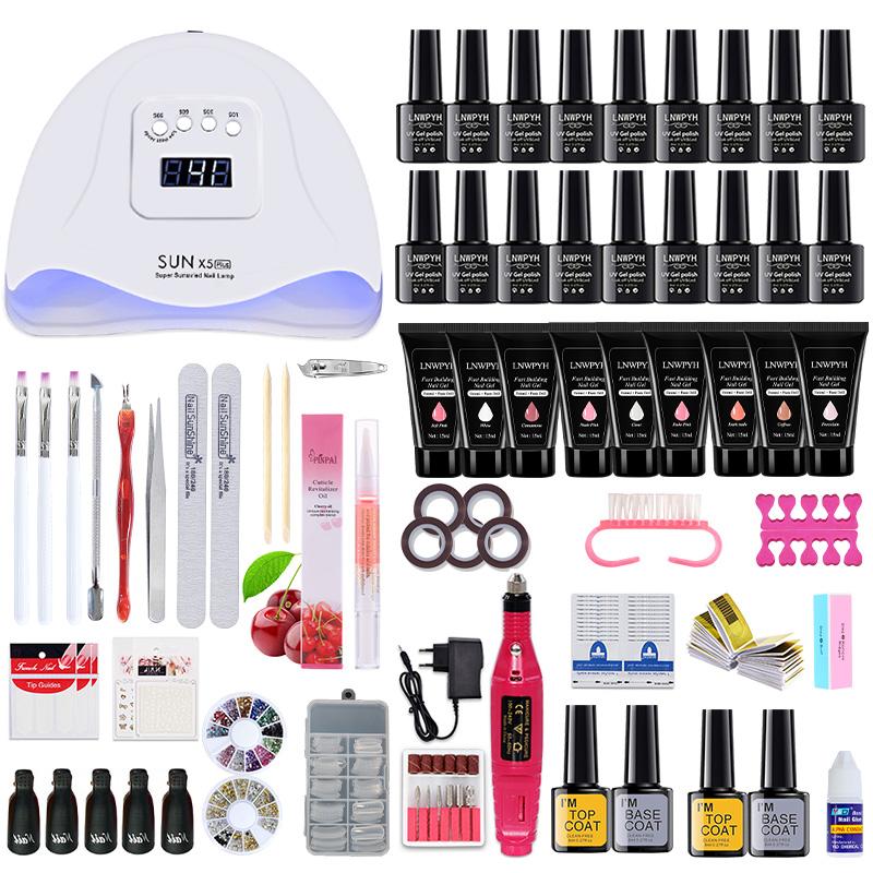 

Nail set15ml Extension Building Gel Quick Building Nail Polish Set uv lamp drying kit drill Machine Tool set