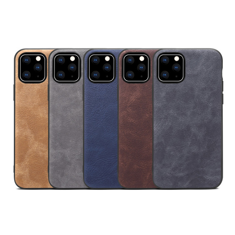 

Retro Leather Phone Case Frosted Anti-fall Protective Case For iPhone 12 Mini Pro Max 11 Pro X XS Max XR 8 7 6S Plus, Light brown
