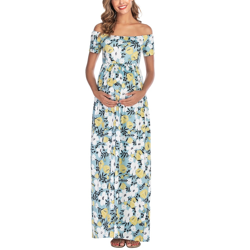 

Short Sleeve Flat Shoulder Lapel Maternity Dress