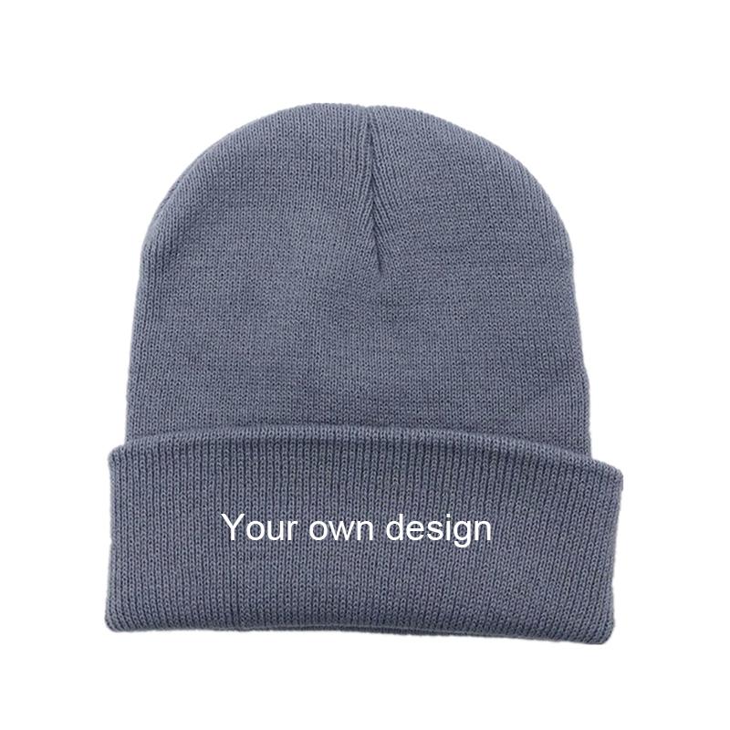 

Embroidered Custom Logo Winter Hats for Woman New Beanies Knitted Solid Cute Hat Warmer Bonnet Ladies Casual Cap